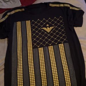 black and gold t shirt